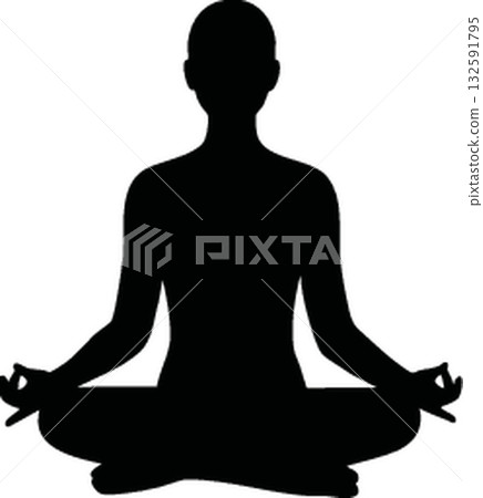 stylized icon of a man sitting on a white stylized icon of a man sitting on a white 132591795