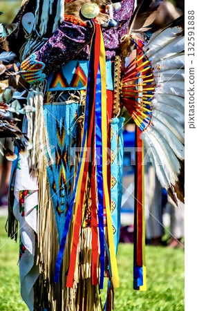 Vibrant traditional outfit at cultural event 132591888