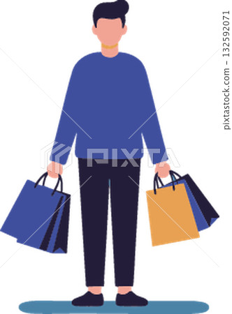 black man with shopping bags 132592071