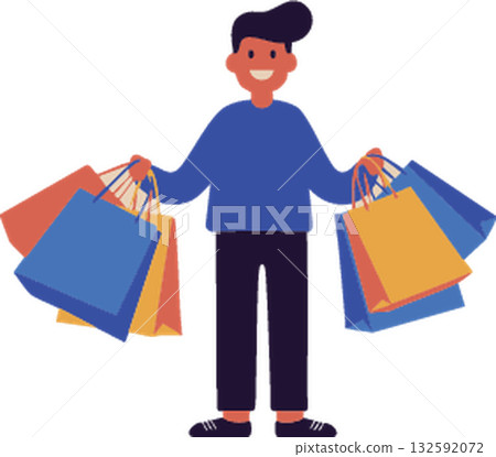 man with shopping bags 132592072