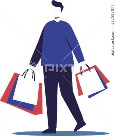 man with shopping bags 132592073