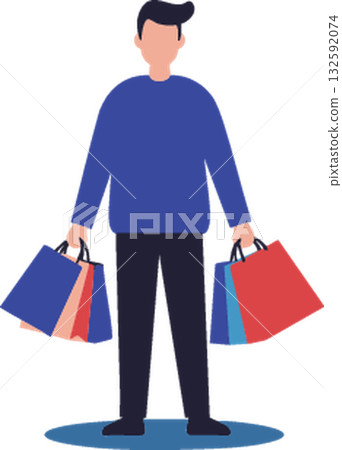man with shopping bags man with shopping bags 132592074