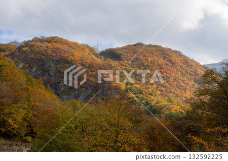 Autumn leaves at Sennin Pass, Tono City, Iwate Prefecture Autumn leaves at Sennin Pass, Tono City, Iwate Prefecture 132592225
