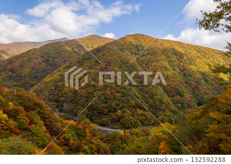 岩手縣遠野市仙人峠的秋葉 岩手縣遠野市仙人峠的秋葉 132592288