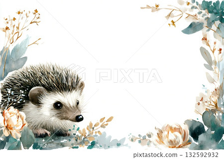 刺猬剪貼畫 132592932