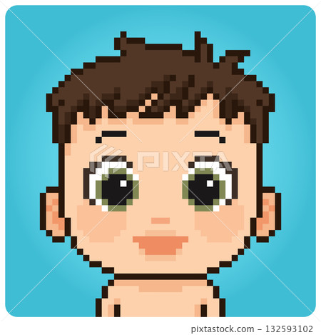 Baby portrait 8 bit pixels. Human for game assets in vector illustration. Baby portrait 8 bit pixels. Human for game assets in vector illustration. 132593102