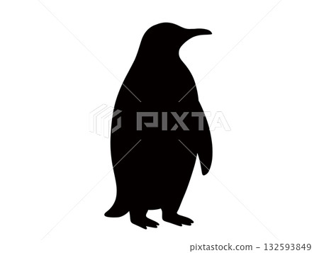 站立的企鵝輪廓 站立的企鵝輪廓 132593849