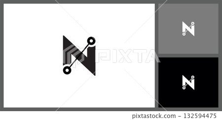 Modern Letter N Logo Icon for Tech and Business Brand 132594475