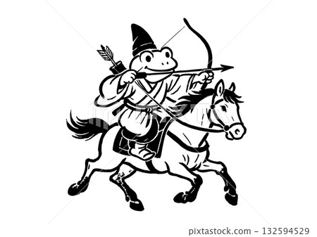 長州千兆流鏑馬賀年片素材-青蛙 長州千兆流鏑馬賀年片素材-青蛙 132594529