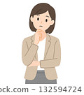 A thoughtful young businesswoman (flat design style) 132594724