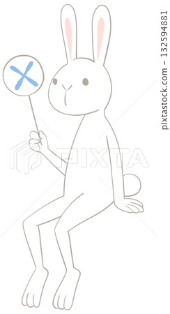 一隻白兔抱著十字架的插圖 一隻白兔抱著十字架的插圖 132594881