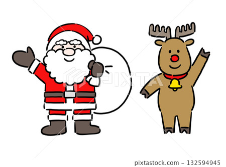 Santa Claus and reindeer Santa Claus and reindeer 132594945