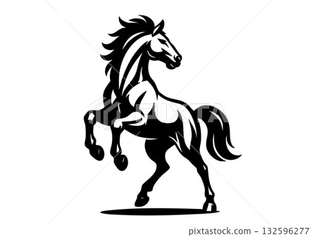 Horse silhouette New Year's card material Horse silhouette New Year's card material 132596277