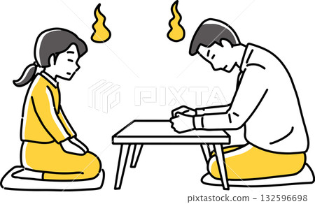 一男一女癱倒在桌上 一男一女癱倒在桌上 132596698