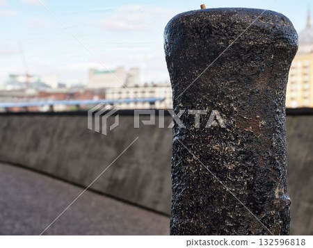 Gun barrel bollards in London Gun barrel bollards in London 132596818