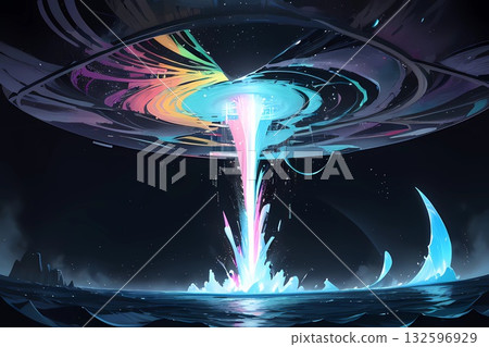 遊戲背景：能量波發出彩虹般的光芒，從外太空降臨 132596929