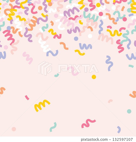 CONFETTI candy curly sweet pastel sparkle frame background template random scattering sprinkle element decorative pretty wallpaper 132597107