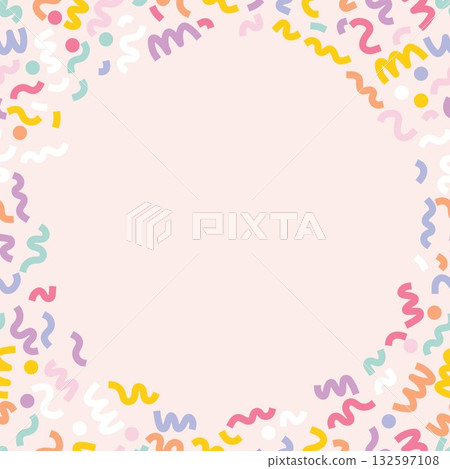 CONFETTI candy curly sweet pastel sparkle frame background template random scattering sprinkle element decorative pretty wallpaper 132597108