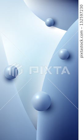 Abstract Blue Minimalist Background with Smooth Flowing Curves and Floating 3D Spheres for Modern Digital Design Abstract Blue Minimalist Background with Smooth Flowing Curves and Floating 3D Spheres for Modern Digital Design 132597230