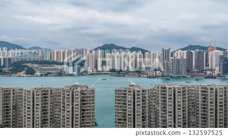 Oct 29 2025 Kwun Tong Coastline with Urban and Industrial Contrast 132597525