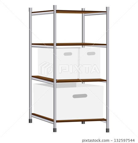 Illustration material of aluminum pipe storage shelf 132597544