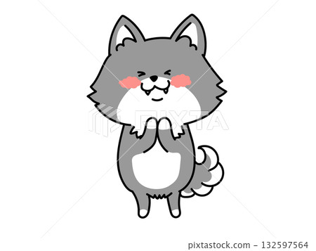 黑柴雙手合十祈禱 黑柴雙手合十祈禱 132597564