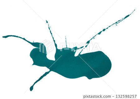 green watercolor splash brush isolated on transparent background 132598257