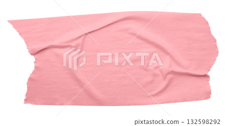 pink crumpled torn tape isolated on transparent background. pink crumpled torn tape isolated on transparent background. 132598292