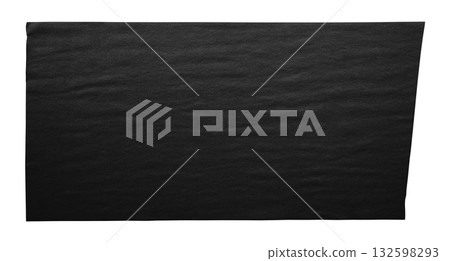 black crumpled torn tape isolated on transparent background. 132598293
