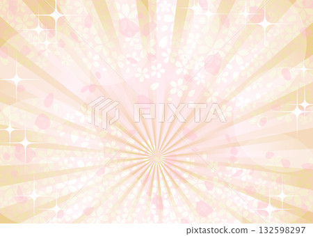 Radiant light and cherry blossom pattern background illustration 132598297