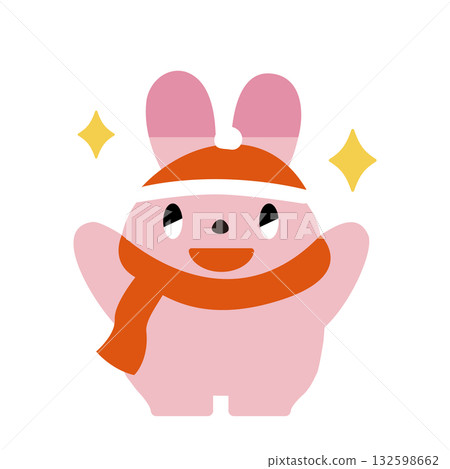 Winter rabbit doing a banzai (sparkle) 132598662