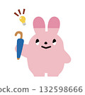 Rabbit with a folding umbrella 132598666