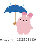 Rabbit holding an umbrella 132598689