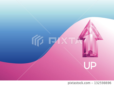 Sparkling arrow pointing up 132598696