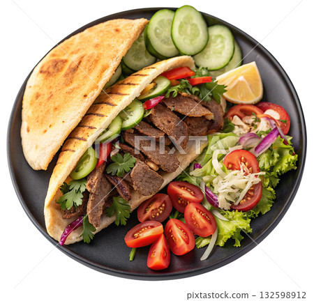 grilled chicken breast meat steak with vegetable 132598912