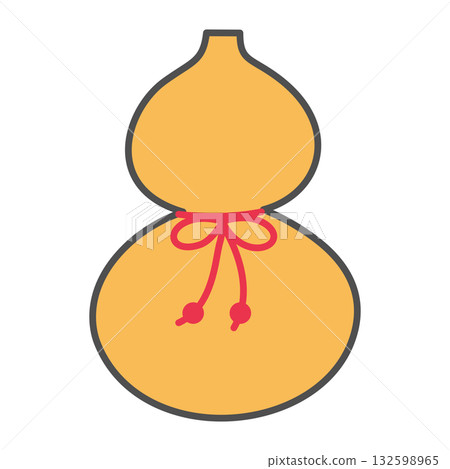 Gourd illustration, simple, lucky charm, New Year, symbol of good luck and protection from evil Gourd illustration, simple, lucky charm, New Year, symbol of good luck and protection from evil 132598965