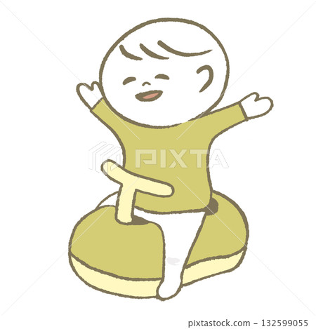 A child happy to have a toilet A child happy to have a toilet 132599055