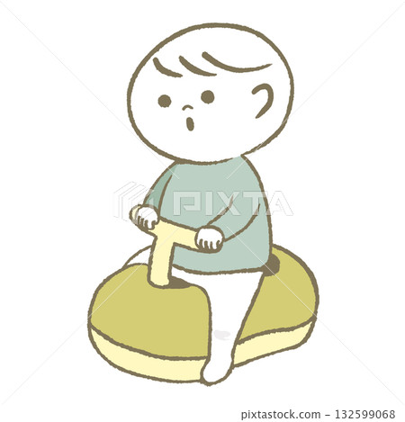 A child sitting in a caterpillar 132599068