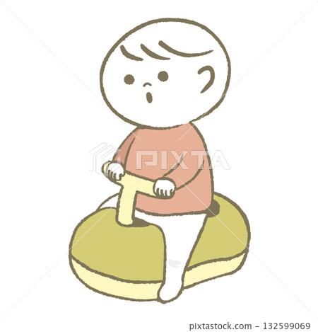 坐在毛蟲的孩子 132599069