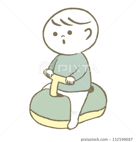A child sitting in a caterpillar A child sitting in a caterpillar 132599087