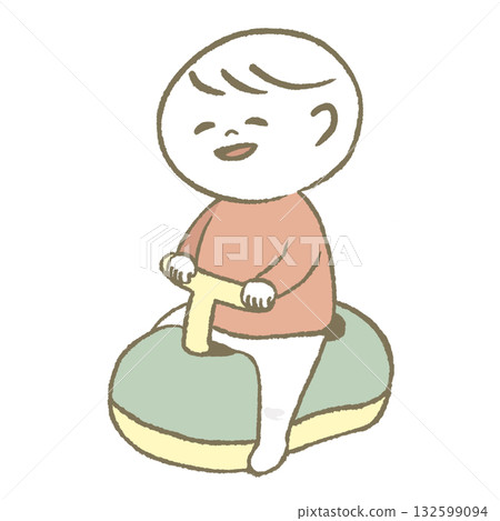 A child sitting in a caterpillar A child sitting in a caterpillar 132599094