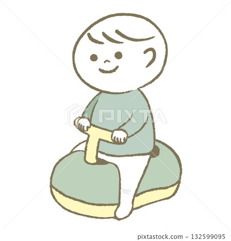 A child sitting in a caterpillar A child sitting in a caterpillar 132599095
