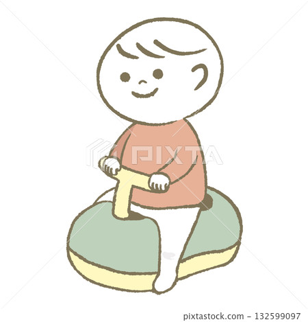 坐在毛蟲的孩子 132599097