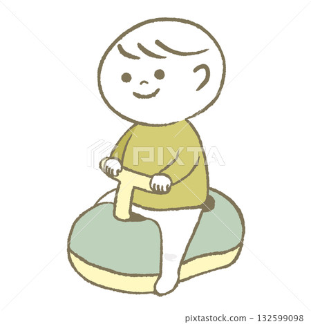 坐在毛蟲的孩子 132599098