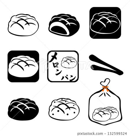 簡單的瓜麵包圖標集 簡單的瓜麵包圖標集 132599324