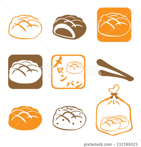 各種瓜類麵包圖示集(彩色) 各種瓜類麵包圖示集(彩色) 132599325