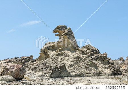 秋田縣男鹿市汐瀨崎的哥吉拉岩石 132599335