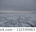 The sea of Monbetsu, Hokkaido, covered with drift ice 132599463