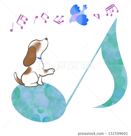 帶著音符的小獵犬 132599691