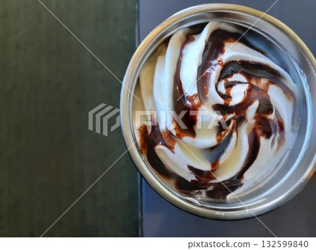 Frappuccino with chocolate sauce Frappuccino with chocolate sauce 132599840